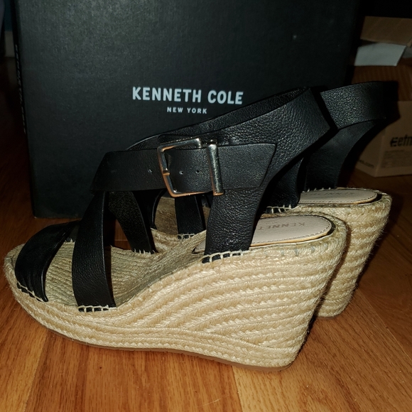 Kenneth Cole New York - Olivia Cross - Black - Size 9 M - leather espadrilles - Picture 4 of 9